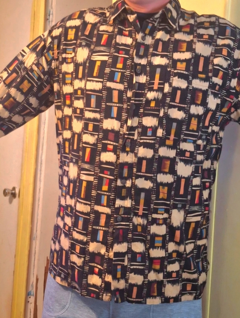 Pierre Cardin Long sleeved Mod Print Button Down